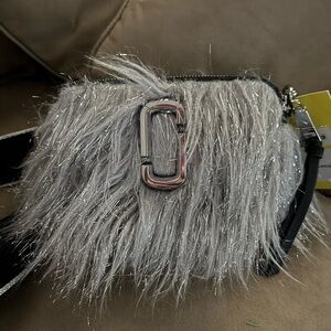 Marc Jacobs Silver Fur Crossbody Bag